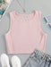 Camiseta sin mangas de punto acanalado corta unicolor - Quierox - Tienda Online