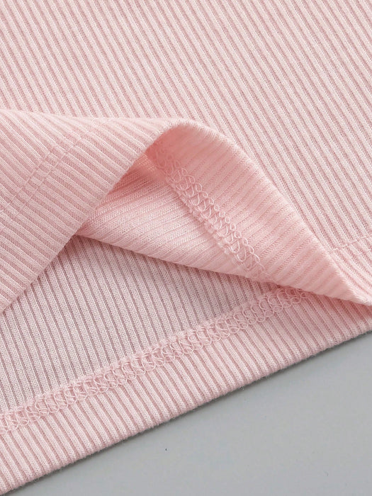 Camiseta sin mangas de punto acanalado corta unicolor - Quierox - Tienda Online