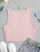 Camiseta sin mangas de punto acanalado corta unicolor - Quierox - Tienda Online