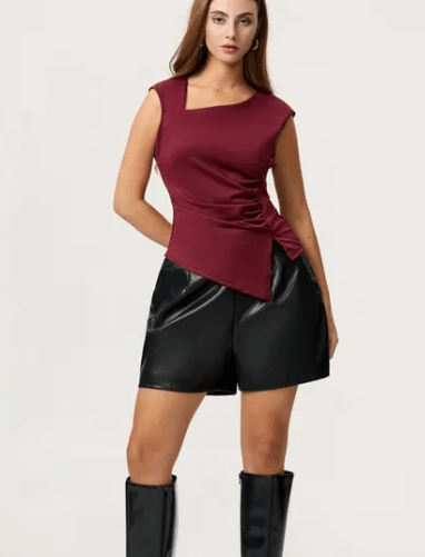 Camiseta sin mangas fruncida - Quierox - Tienda Online