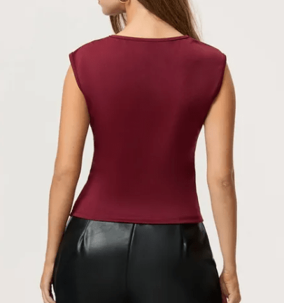 Camiseta sin mangas fruncida - Quierox - Tienda Online