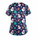 Camiseta uniforme médico de manga corta con cuello en V estampado de navidad - Quierox - Tienda Online