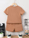 Camiseta y pantalones cortos con gráfico de oso y letra para niño pequeño - Quierox - Tienda Online