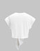 Camisetas cortas para mujer, manga casquillo, con lazo frontal, color liso - Quierox - Tienda Online