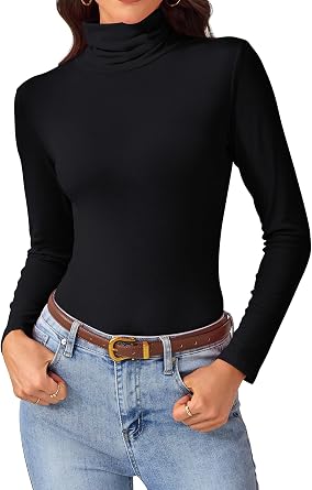 Camisetas de cuello alto para mujer, manga larga, ligera y elástica - Quierox - Tienda Online
