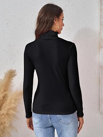 Camisetas de cuello alto para mujer, manga larga, ligera y elástica - Quierox - Tienda Online