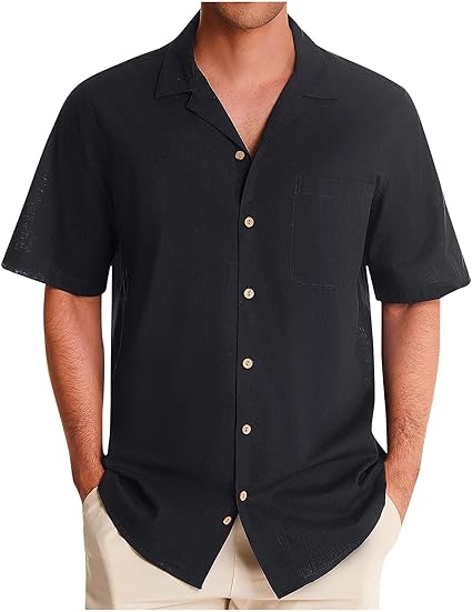 Camisetas de manga corta con botones para hombre - Quierox - Tienda Online