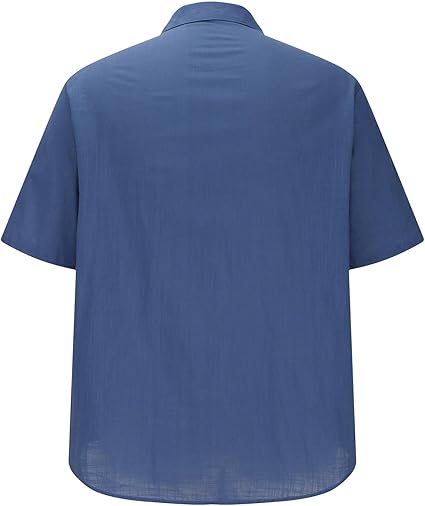 Camisetas de manga corta con botones para hombre, de algodón, casual, para trabajo - Quierox - Tienda Online