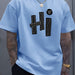 Camisetas para Hombre con Estampado de Letras "hi", Diseño de Patrón Novedoso - Quierox - Tienda Online