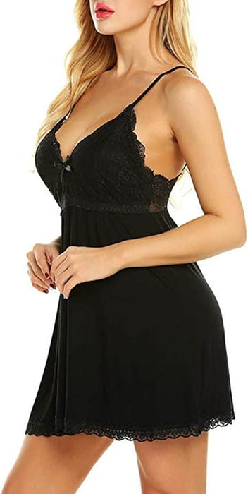 Camisola sexy de malla con tirantes y encaje para mujer - Quierox - Tienda Online