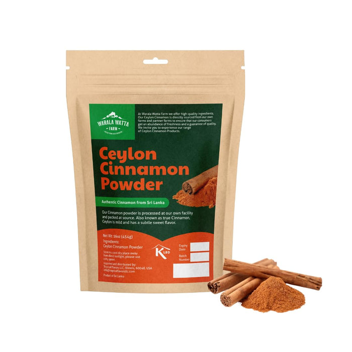 Canela pura de Ceilán en polvo de Warala Watta Farm de Sri Lanka 1 lb (16 oz) - Quierox - Tienda Online