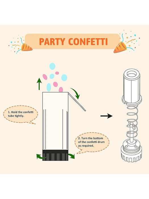 Cañones de confeti para revelar el género, bodas, cumpleaños, graduaciones, baby shower - Quierox - Tienda Online
