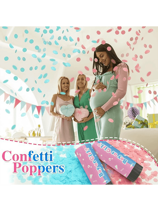Cañones de confeti para revelar el género, bodas, cumpleaños, graduaciones, baby shower - Quierox - Tienda Online
