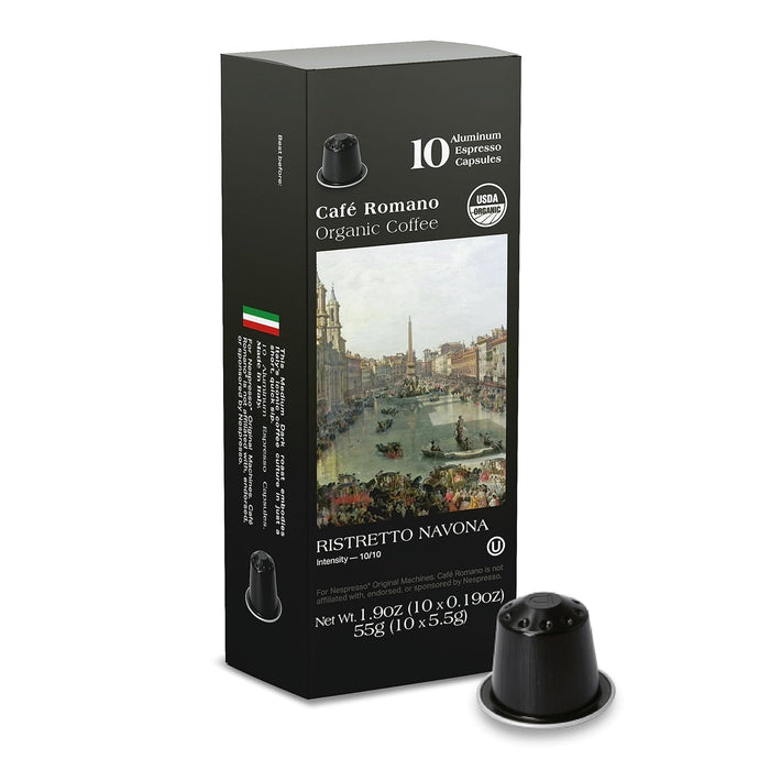 Cápsulas de café expreso orgánico USDA Café Romano de aluminio para máquina Nespresso, paquete de 100 unidades - Quierox - Tienda Online