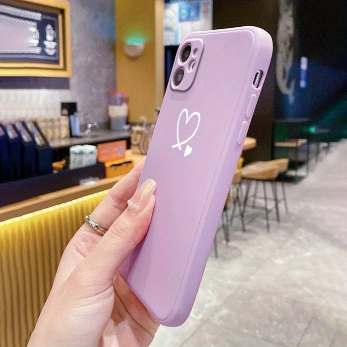 Carcasa de teléfono de silicona todo en uno de última moda con diseño de corazón blanco - Quierox - Tienda Online