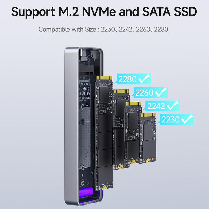 Carcasa externa de unidad de estado sólido, compatible con llaves M y B+M y SSD de tamaño 2230/2242/2260/2280, MD86 - Quierox - Tienda Online