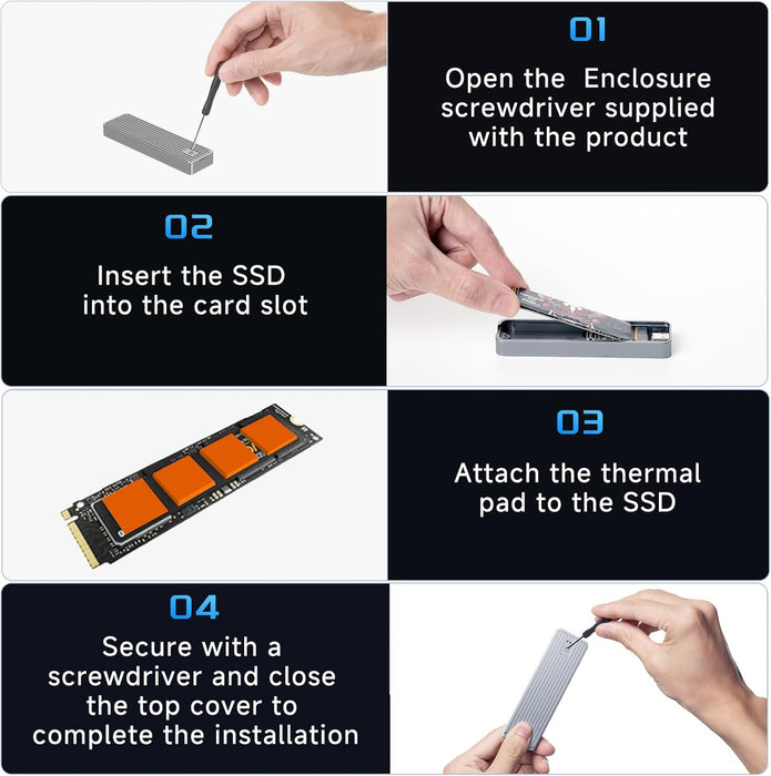 Carcasa externa de unidad de estado sólido, compatible con llaves M y B+M y SSD de tamaño 2230/2242/2260/2280, MD86 - Quierox - Tienda Online