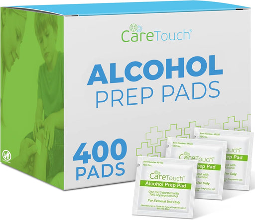Care Touch Almohadillas de preparación estériles con alcohol, tamaño mediano, 2-ply – 400 Toallitas - Quierox - Tienda Online