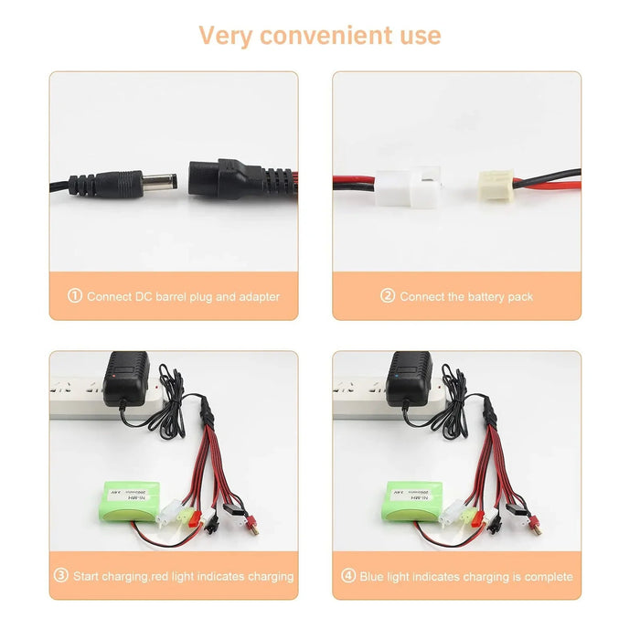 Cargador de batería Soshine RC para 4,8 V 7,2 V 8,4 V 9,6 V NiMH/NiCD - Quierox - Tienda Online