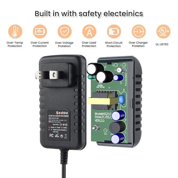 Cargador de batería Soshine RC para 4,8 V 7,2 V 8,4 V 9,6 V NiMH/NiCD - Quierox - Tienda Online