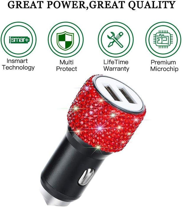 Cargador de coche con doble USB para iPhone Xs Max X Plus, iPad Pro/Mini, Samsung - Quierox - Tienda Online