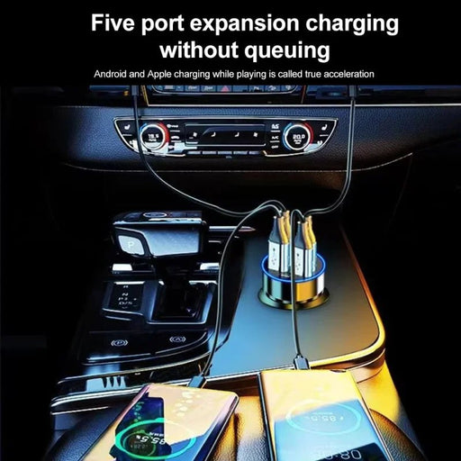 Cargador de coche de 6 puertos con carga rápida PD QC3.0 - Quierox - Tienda Online
