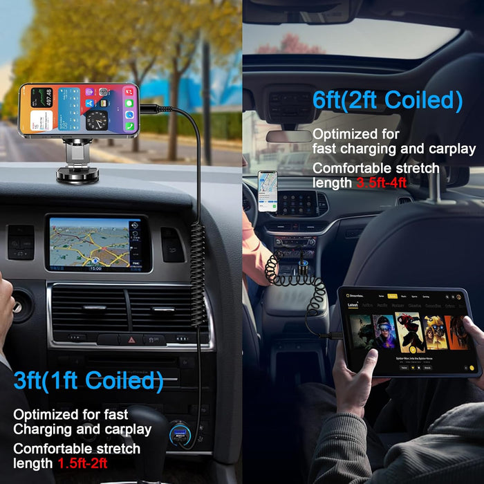 Cargador de coche retráctil SC tipo C - Quierox - Tienda Online