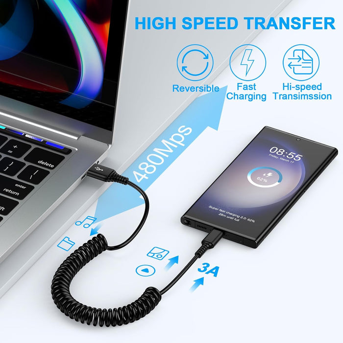 Cargador de coche retráctil SC tipo C - Quierox - Tienda Online
