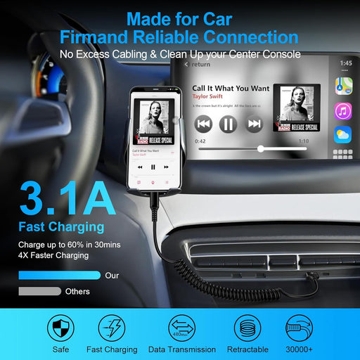 Cargador de coche retráctil SC tipo C - Quierox - Tienda Online