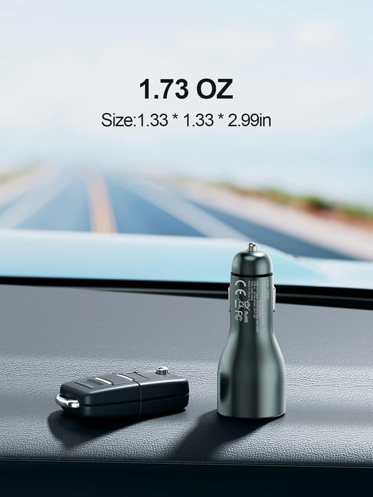 Cargador de coche USB C de 120 W, totalmente metálico, PD3.0, 100 W/20 W + 18 W de 3 puertos - Quierox - Tienda Online