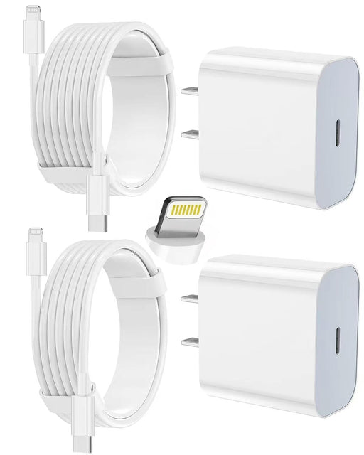 Cargador de iPhone de carga rápida, paquete de 2 bloques de carga de pared tipo C con 2 unidades - Quierox - Tienda Online