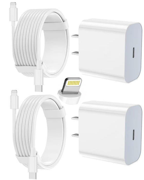 Cargador de iPhone de carga rápida, paquete de 2 bloques de carga de pared tipo C con 2 unidades - Quierox - Tienda Online