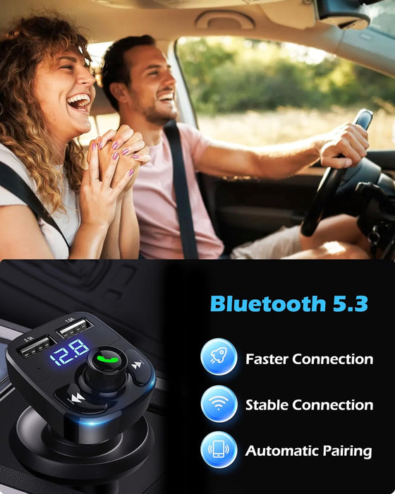 Cargador para coche LIHAN con llamadas manos libres, transmisor/receptor de radio FM Bluetooth inalámbrico - Quierox - Tienda Online