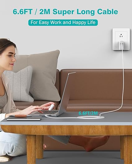 Cargador para MacBook Air MacBook Pro de 13, 14, 15 y 16 pulgadasable USB-C carga tan rápida como la original - Quierox - Tienda Online