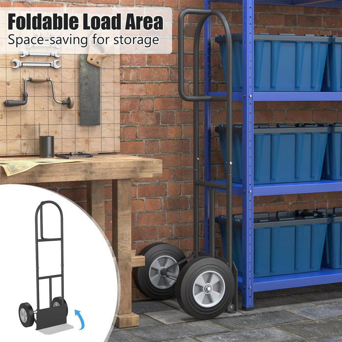 Carretilla de mano para transportar cajas con ruedas de 25 cm, carga doble de 300 kg, 51 x 48 x 132 cm - Quierox - Tienda Online