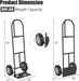 Carretilla de mano para transportar cajas con ruedas de 25 cm, carga doble de 300 kg, 51 x 48 x 132 cm - Quierox - Tienda Online