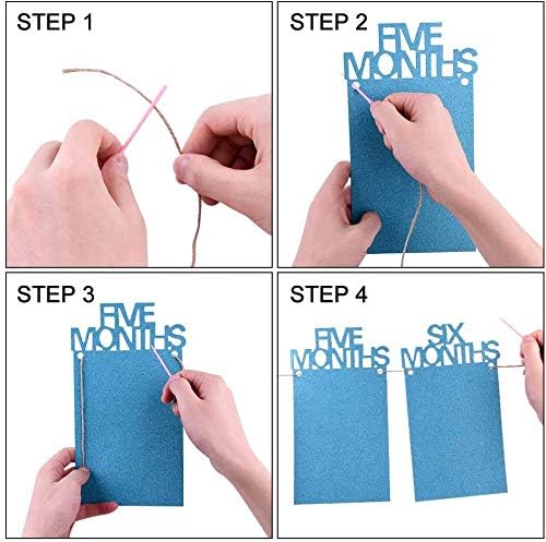 Cartel de fotos de primer cumpleaños para bebé, guirnalda de banderines de 1 a 12 meses - Quierox - Tienda Online