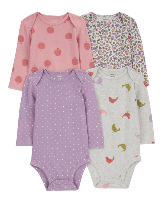 Carter Pack de 4 bodys de manga larga para bebé - Quierox - Tienda Online