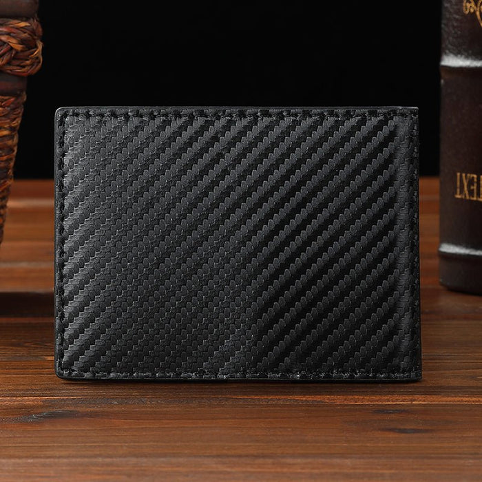 Cartera de cuero plegable de fibra de carbono Unisex RFID, carteras delgadas minimalistas - Quierox - Tienda Online