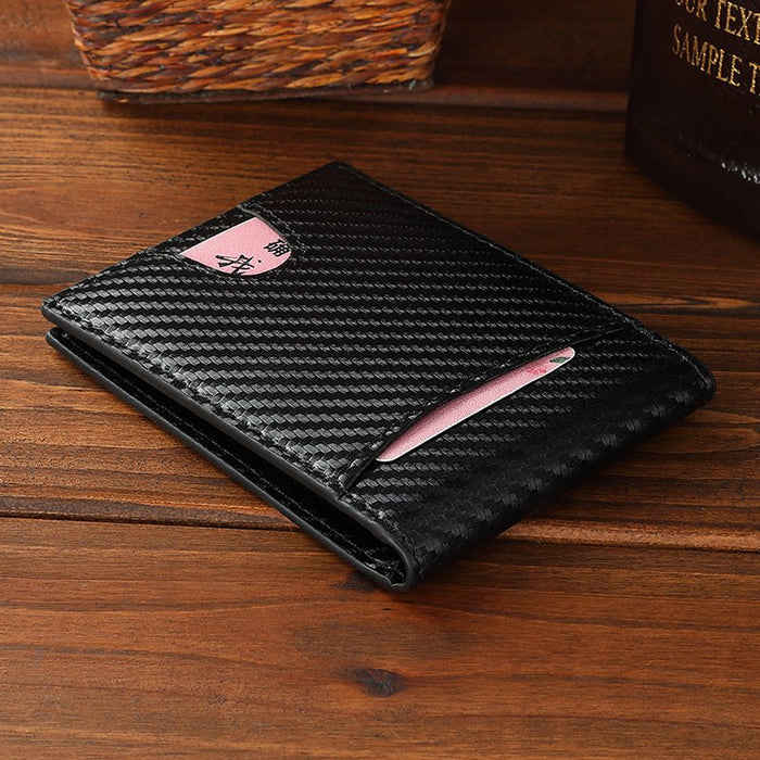 Cartera de cuero plegable de fibra de carbono Unisex RFID, carteras delgadas minimalistas - Quierox - Tienda Online
