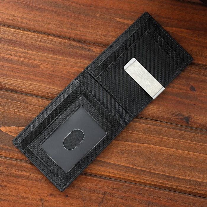 Cartera de cuero plegable de fibra de carbono Unisex RFID, carteras delgadas minimalistas - Quierox - Tienda Online