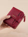 Cartera mini de mujer de unicolor con textura de litchi, con cierre a presión - Quierox - Tienda Online