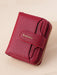 Cartera mini de mujer de unicolor con textura de litchi, con cierre a presión - Quierox - Tienda Online
