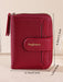 Cartera mini de mujer de unicolor con textura de litchi, con cierre a presión - Quierox - Tienda Online