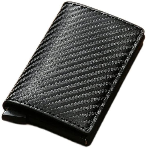 Cartera pequeña para hombre, tarjetero, de cuero negro, triple pliegue, delgada - Quierox - Tienda Online