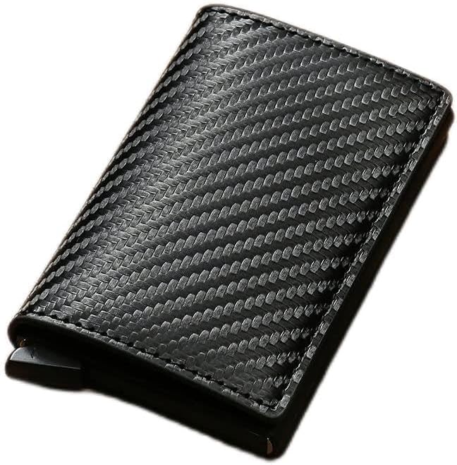 Cartera pequeña para hombre, tarjetero, de cuero negro, triple pliegue, delgada - Quierox - Tienda Online