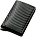 Cartera pequeña para hombre, tarjetero, de cuero negro, triple pliegue, delgada - Quierox - Tienda Online