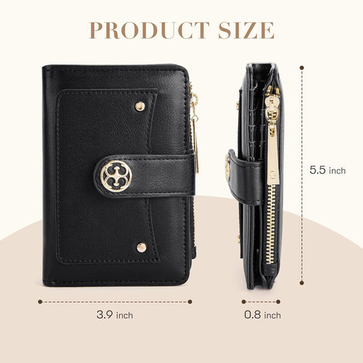 Cartera pequeña para mujer, compacta, de piel vegana, plegable, con tarjetero y monedero - Quierox - Tienda Online