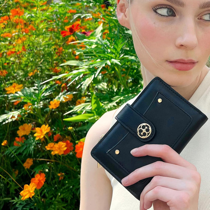Cartera pequeña para mujer, compacta, de piel vegana, plegable, con tarjetero y monedero - Quierox - Tienda Online
