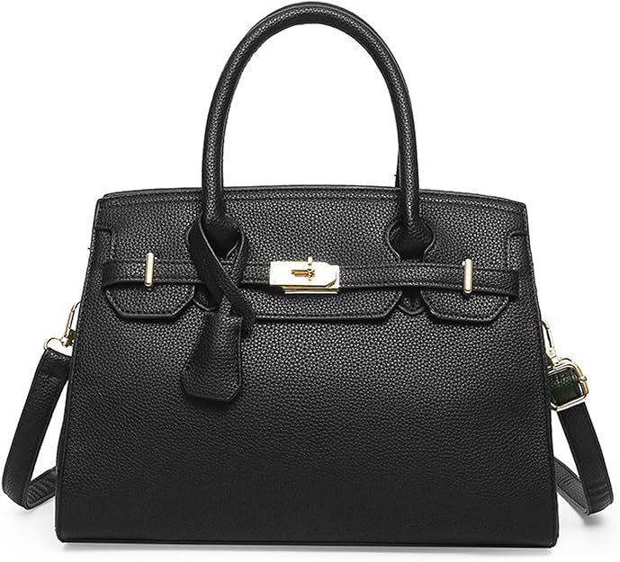 Cartera Tipo Birkin Negra de Cuero - Quierox - Tienda Online